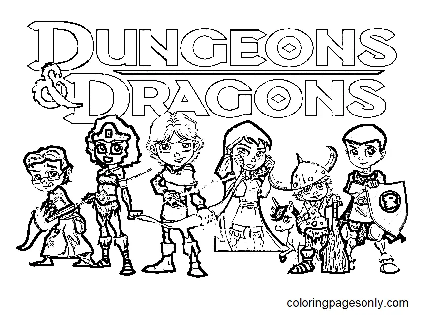 Desenhos de Dungeons e Dragons Para Colorir 1