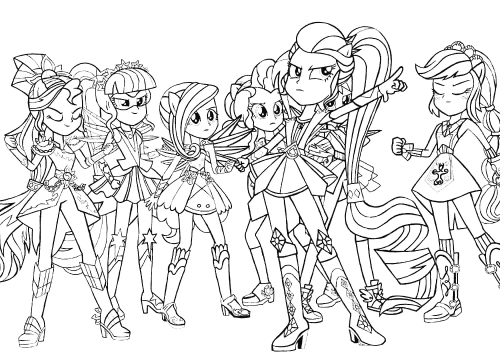 Desenhos de Equestria Girls Para Colorir 15