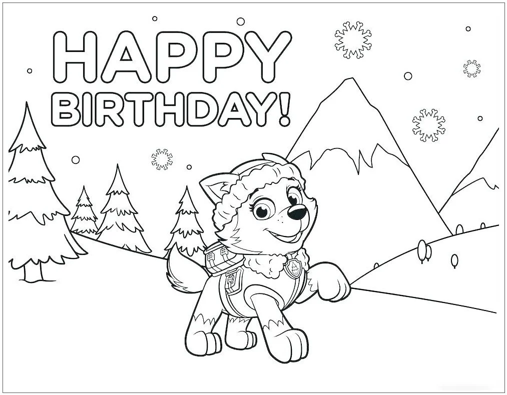 Desenhos de Everest patrulha canina Para Colorir 21