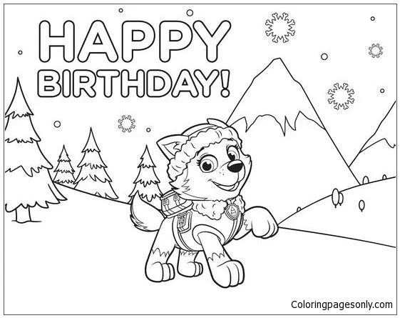 Desenhos de Everest patrulha canina Para Colorir 22