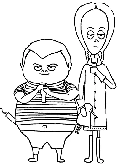 Desenhos de Familia Addams Para Colorir 1