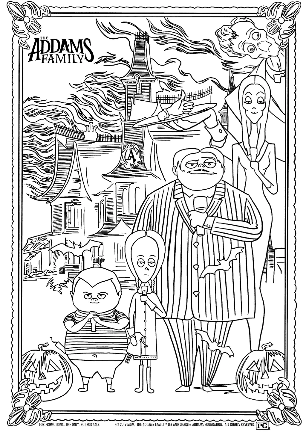 Desenhos de Familia Addams Para Colorir 10