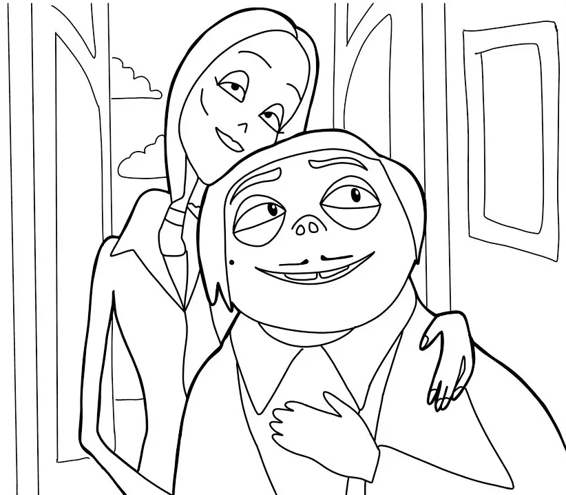 Desenhos de Familia Addams Para Colorir 17