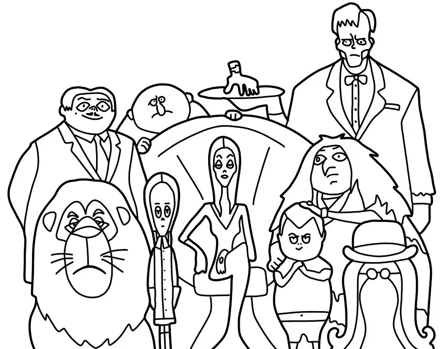 Desenhos de Familia Addams Para Colorir 3