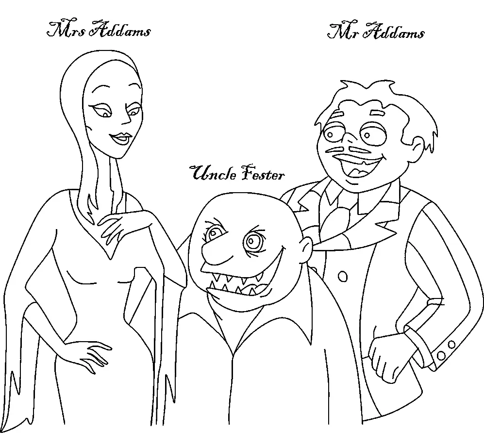 Desenhos de Familia Addams Para Colorir 37