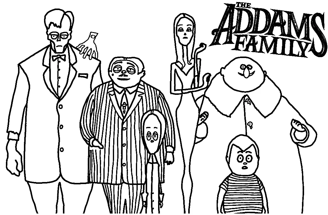 Desenhos de Familia Addams Para Colorir 6