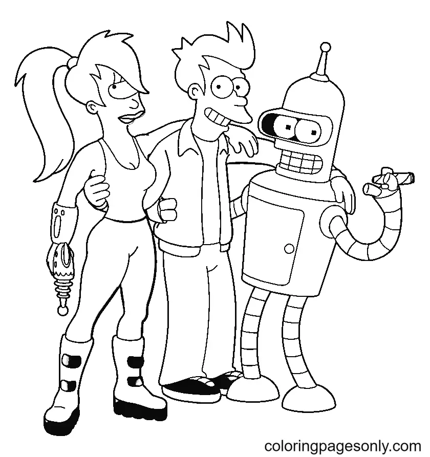 Desenhos de Futurama Para Colorir 1