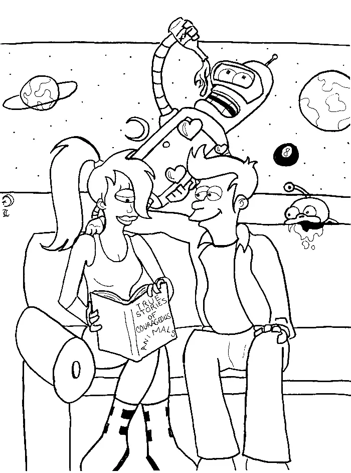 Desenhos de Futurama Para Colorir 14