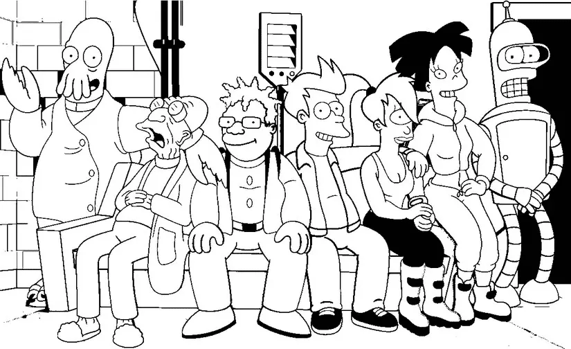 Desenhos de Futurama Para Colorir 2