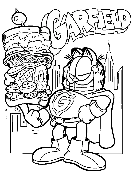 Desenhos de Garfield Para Colorir 38