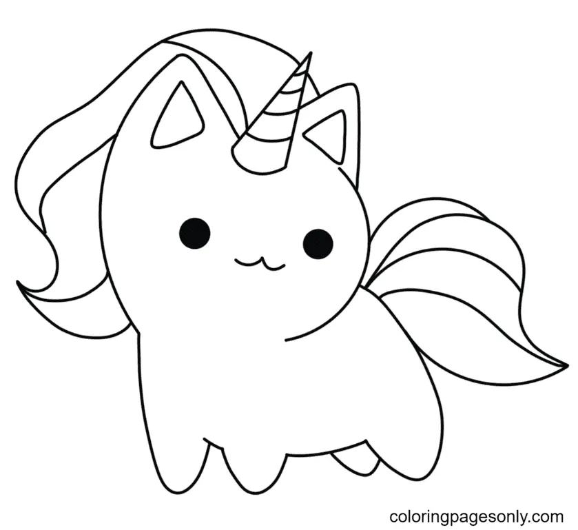 Desenhos de Gato Unicornio Para Colorir 12