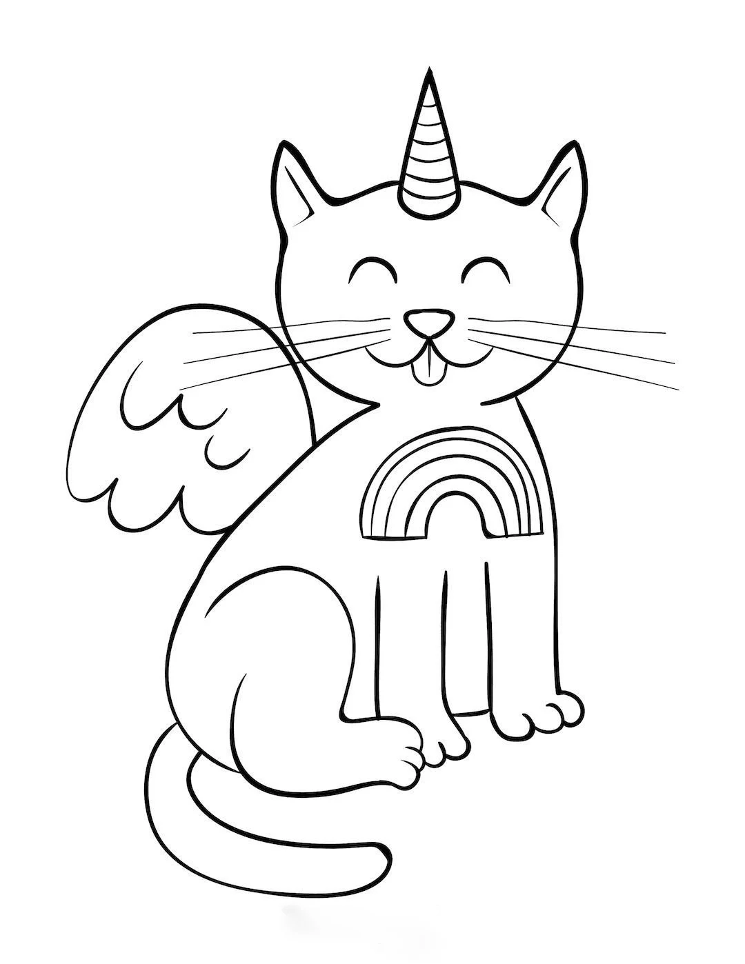 Desenhos de Gato Unicornio Para Colorir 29