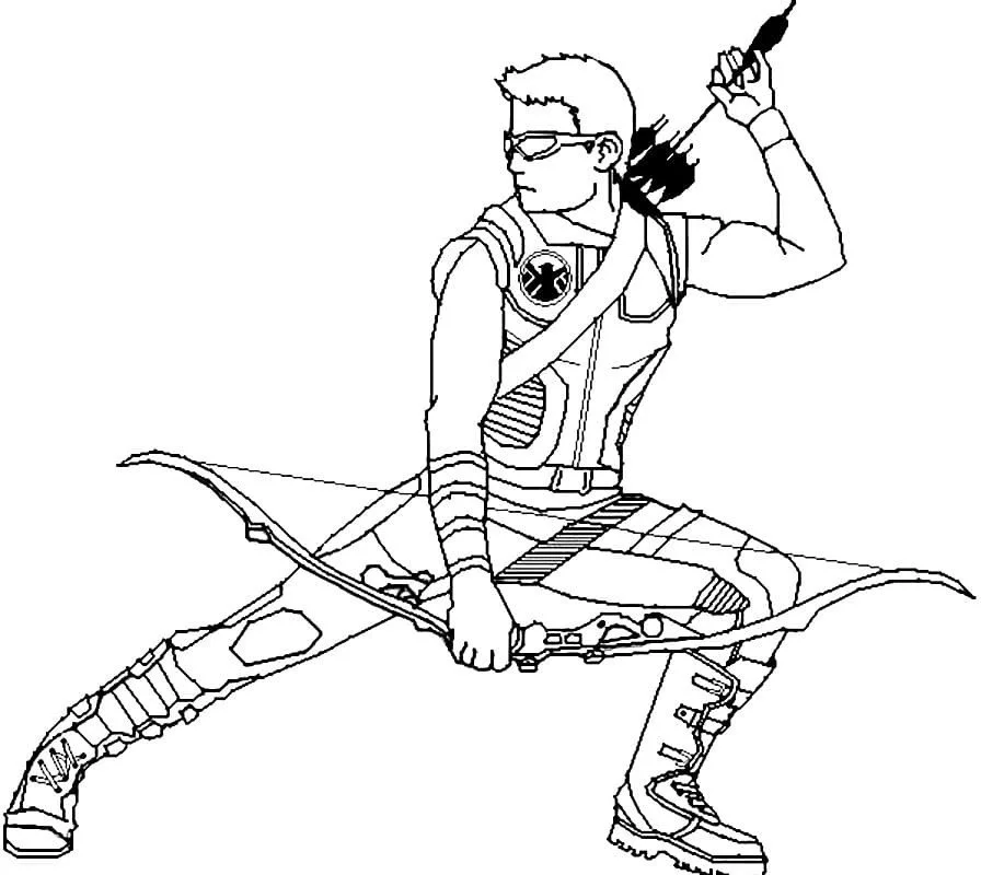 Desenhos de Gaviao Arqueiro Para Colorir - Clint Barton 11