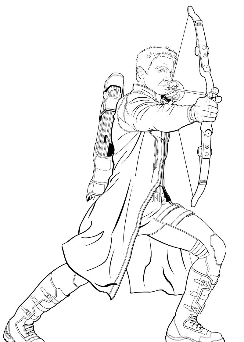 Desenhos de Gaviao Arqueiro Para Colorir - Clint Barton 12