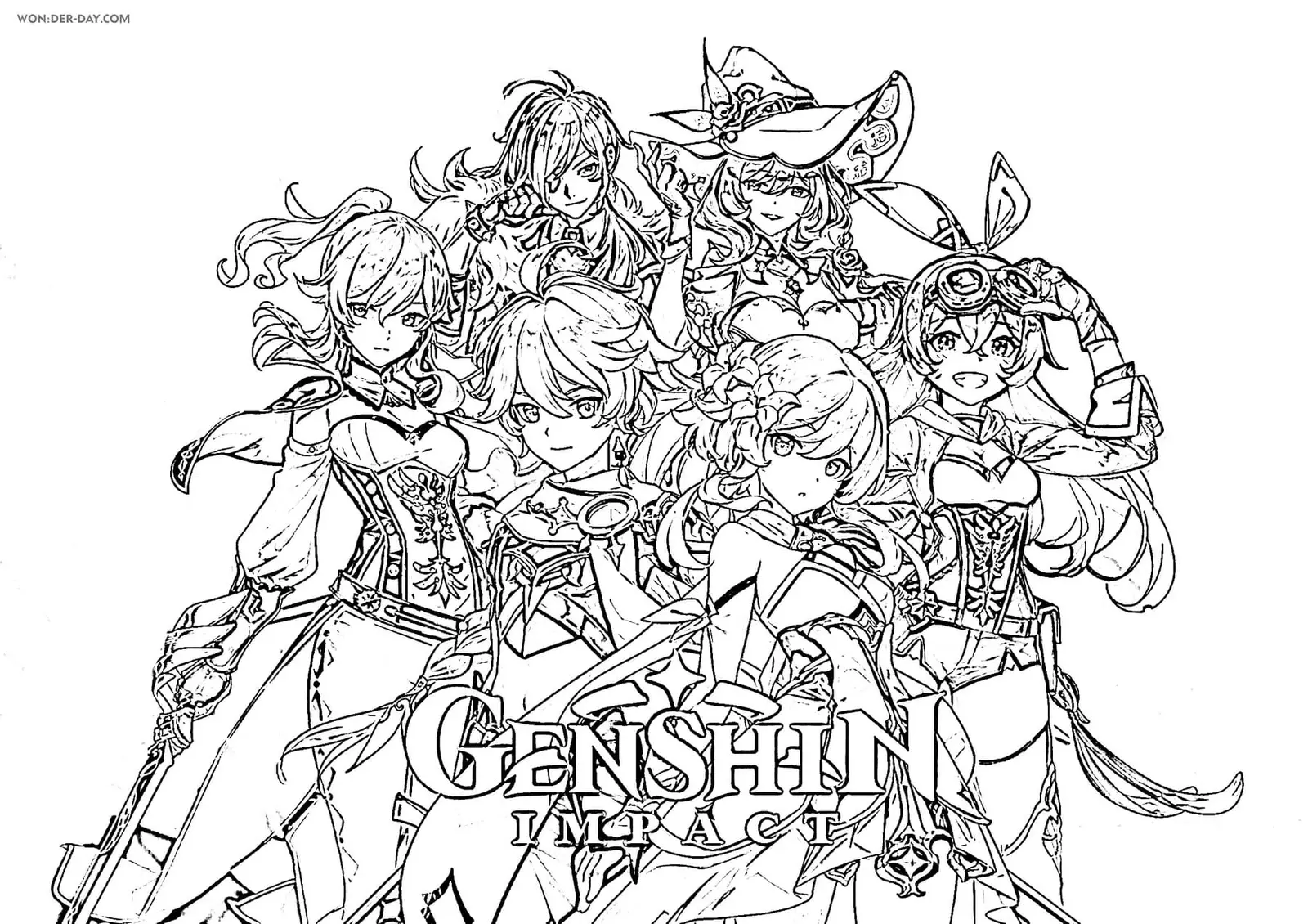 Desenhos de Genshin Impact Para Colorir 36