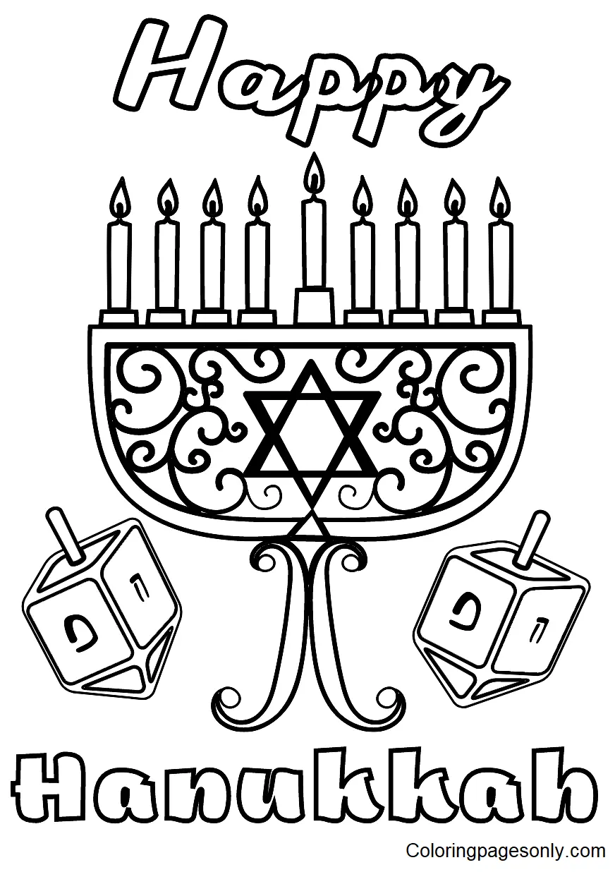 Desenhos de Hanukkah Para Colorir