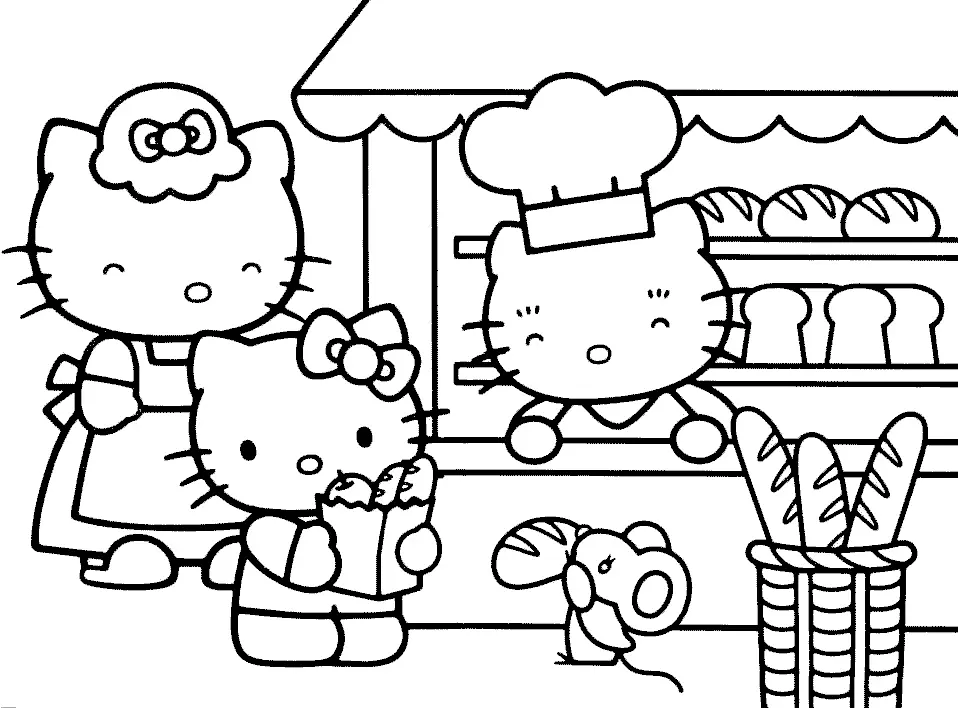 Desenhos de Hello Kitty e Seus Amigos Para Colorir 10