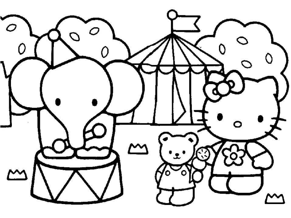 Desenhos de Hello Kitty e Seus Amigos Para Colorir 15