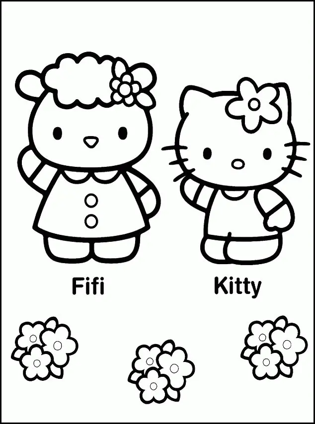 Desenhos de Hello Kitty e Seus Amigos Para Colorir 19