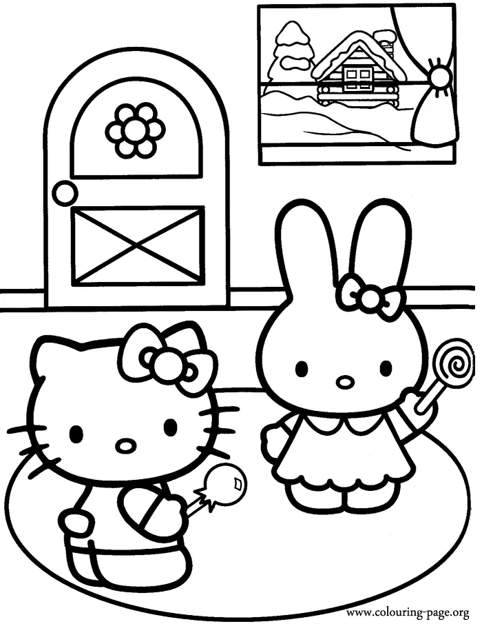 Desenhos de Hello Kitty e Seus Amigos Para Colorir 2