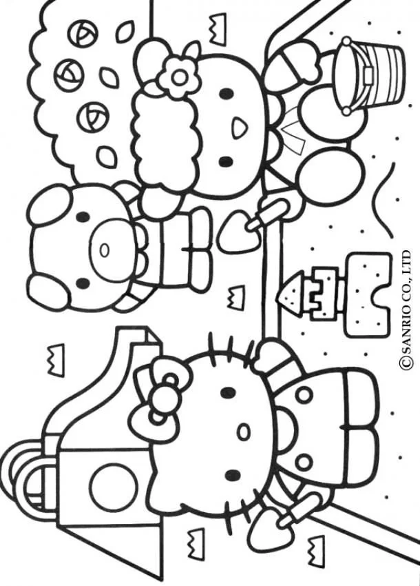 Desenhos de Hello Kitty e Seus Amigos Para Colorir 20