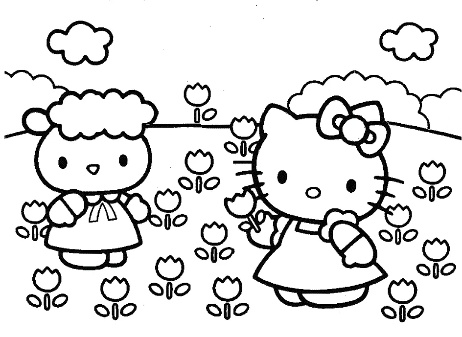 Desenhos de Hello Kitty e Seus Amigos Para Colorir 21