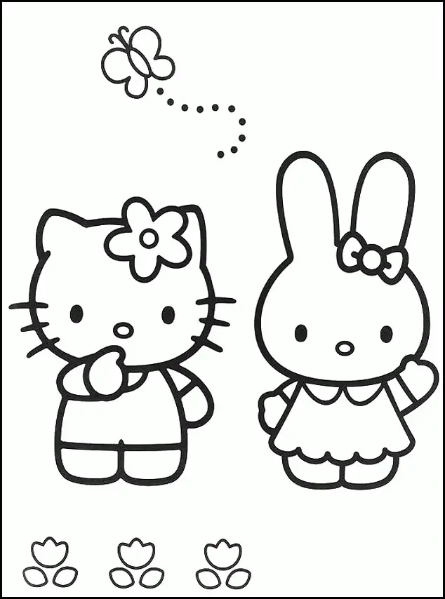 Desenhos de Hello Kitty e Seus Amigos Para Colorir 23