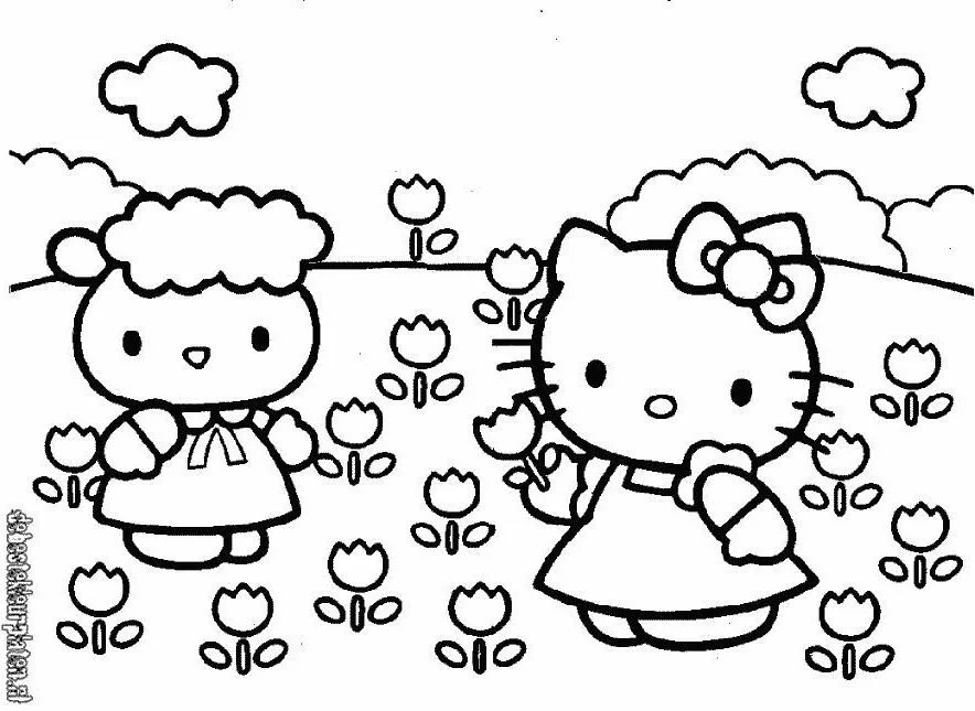 Desenhos de Hello Kitty e Seus Amigos Para Colorir 30