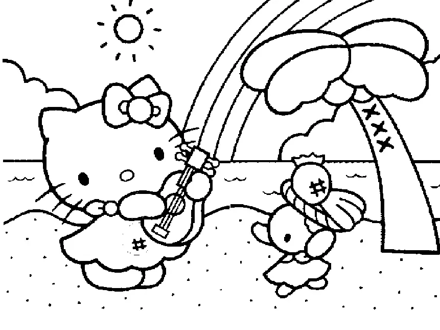 Desenhos de Hello Kitty e Seus Amigos Para Colorir 32