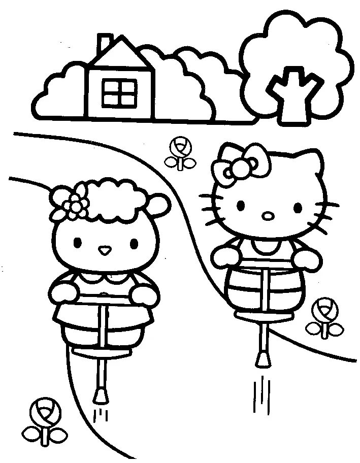 Desenhos de Hello Kitty e Seus Amigos Para Colorir 34