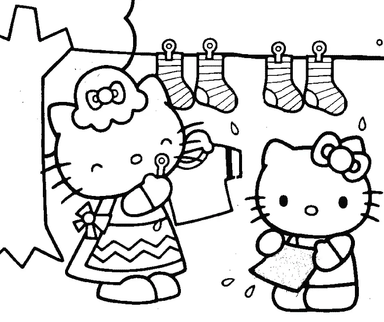 Desenhos de Hello Kitty e Seus Amigos Para Colorir 4