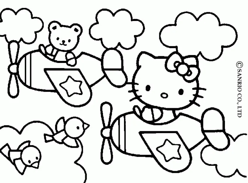 Desenhos de Hello Kitty e Seus Amigos Para Colorir 5