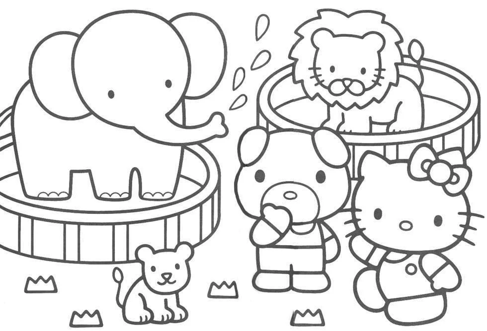 Desenhos de Hello Kitty e Seus Amigos Para Colorir 6