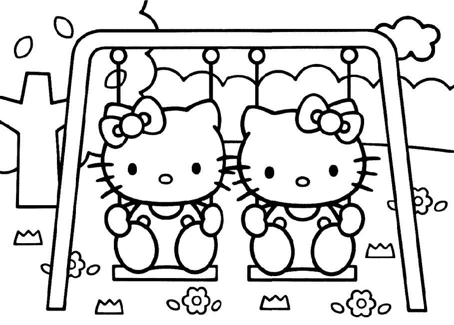 Desenhos de Hello Kitty e Seus Amigos Para Colorir 9