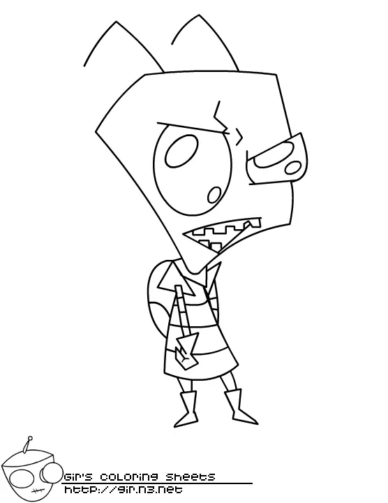 Desenhos de invasor zim Para Colorir 12