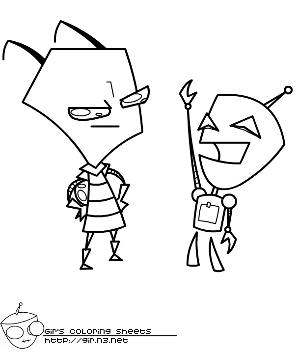 Desenhos de invasor zim Para Colorir 14