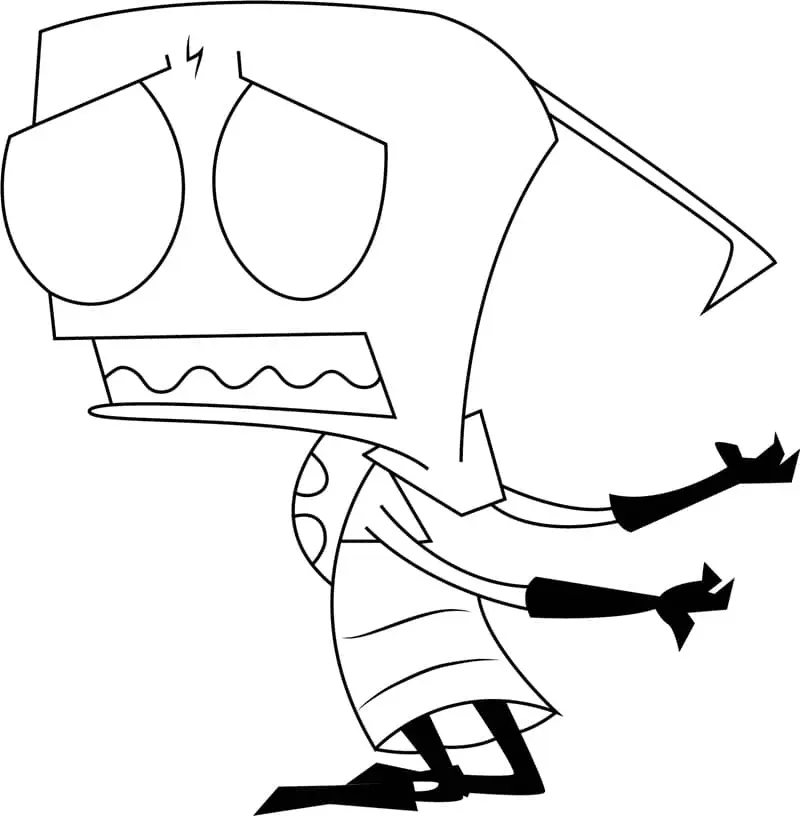 Desenhos de invasor zim Para Colorir 17