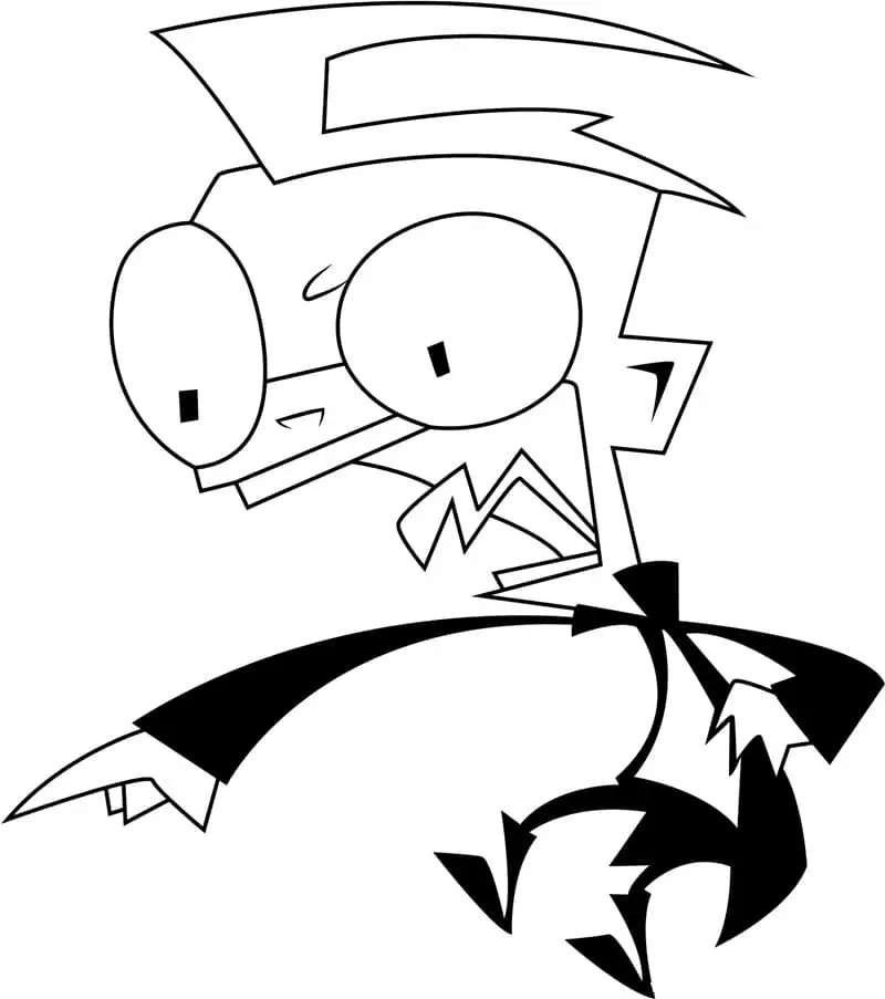 Desenhos de invasor zim Para Colorir 18