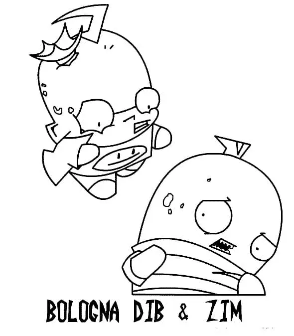 Desenhos de invasor zim Para Colorir