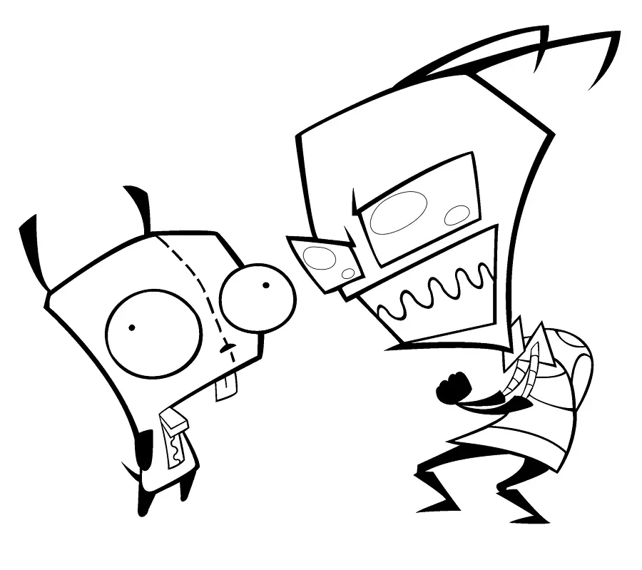 Desenhos de invasor zim Para Colorir 7