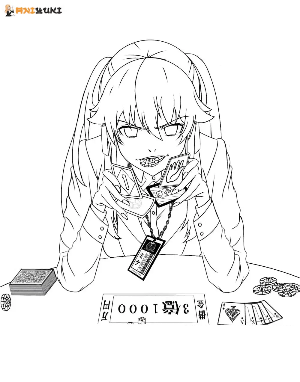 Desenhos de Kakegurui Para Colorir 46