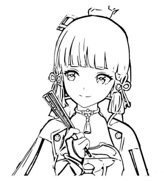 Desenhos de Kamisato Ayaka Para Colorir 11