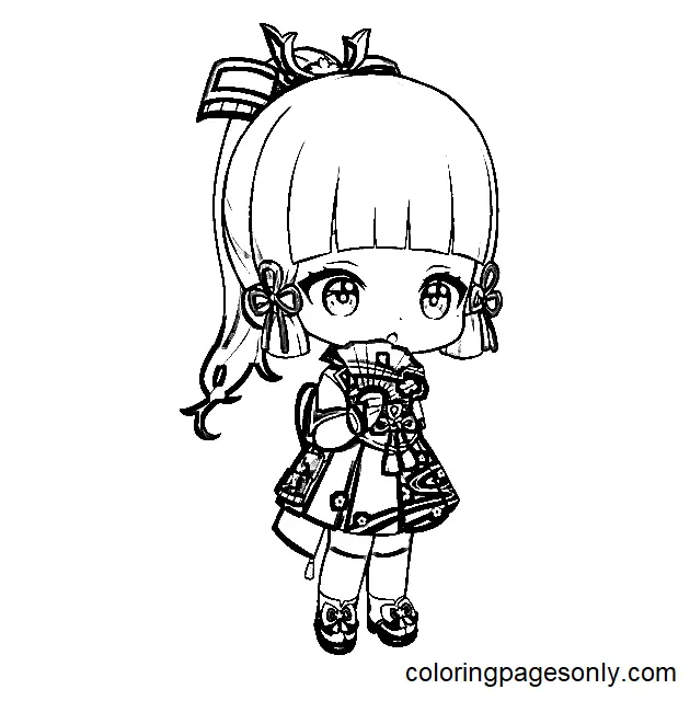 Desenhos de Kamisato Ayaka Para Colorir 12