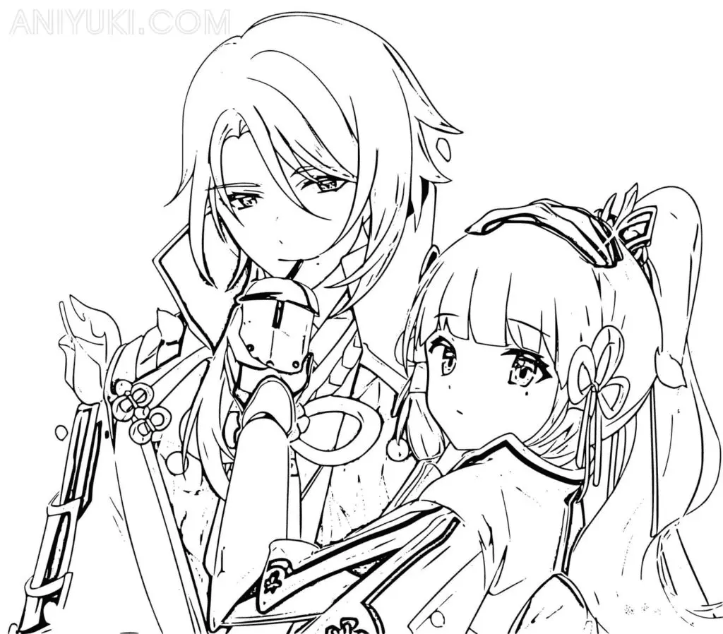 Desenhos de Kamisato Ayaka Para Colorir 25