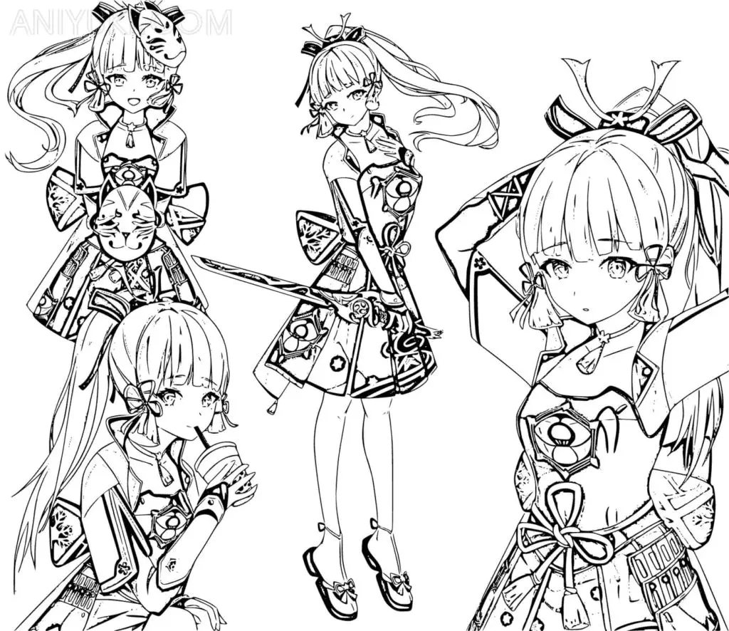 Desenhos de Kamisato Ayaka Para Colorir 31