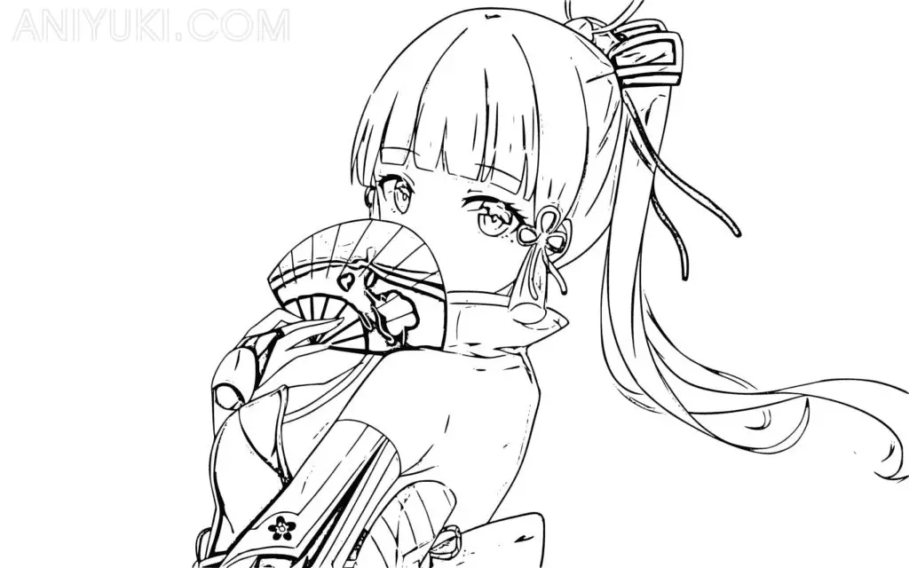 Desenhos de Kamisato Ayaka Para Colorir 9