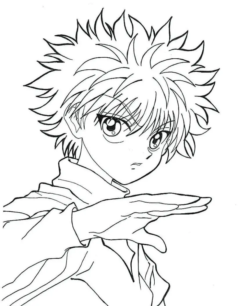 Desenhos de Killua Zoldyck Para Colorir 1