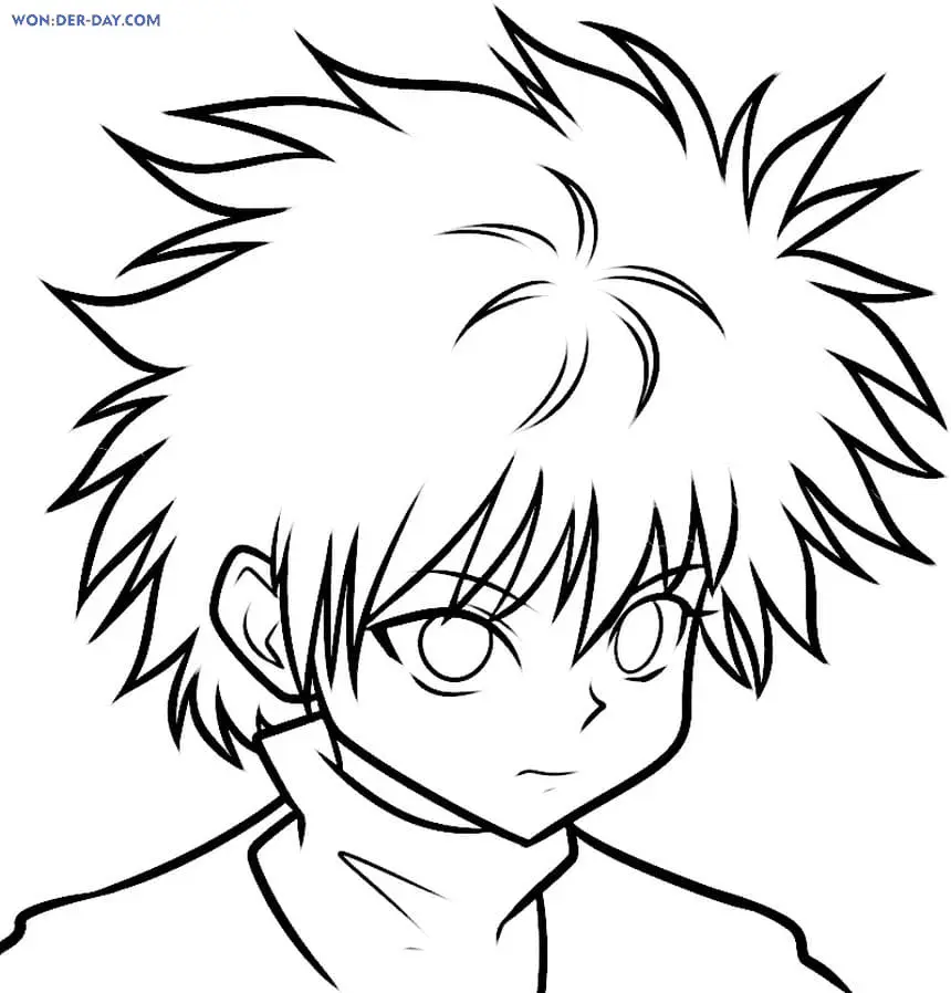 Desenhos de Killua Zoldyck Para Colorir 12