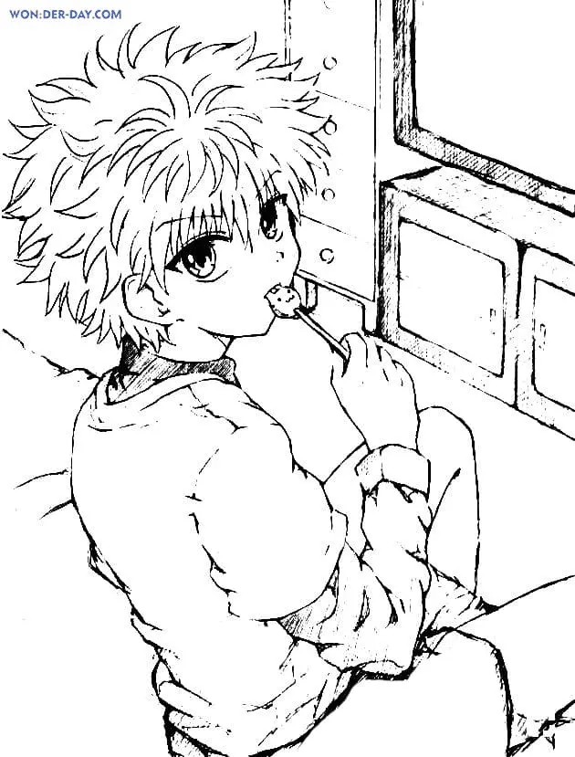 Desenhos de Killua Zoldyck Para Colorir 31