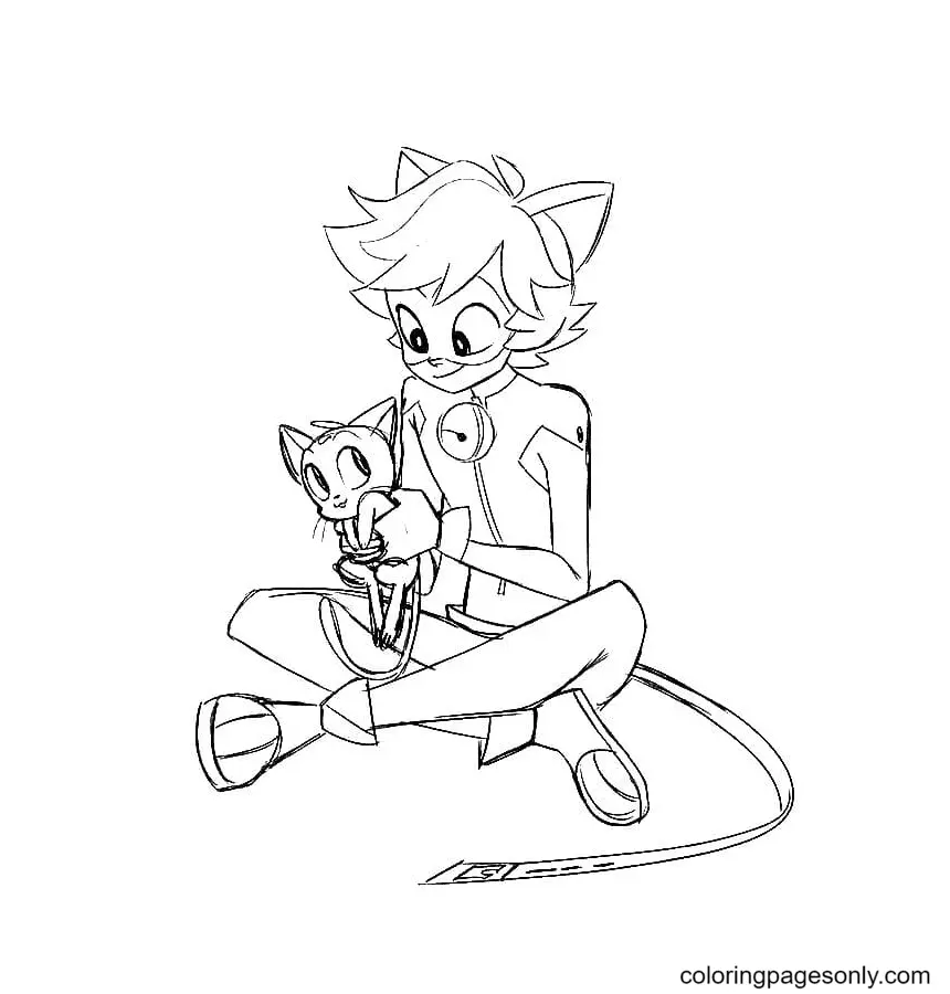 Desenhos de Ladybug e Cat Noir Para Colorir